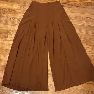 Women’s Brown Pleated Palazzo Pants Maverick The Collection Size Small